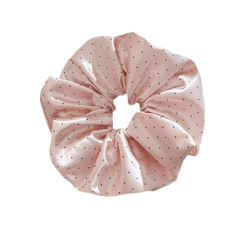 彈力繩波點大腸圈髮圈－粉色大號款細節｜https://igowo.tw/