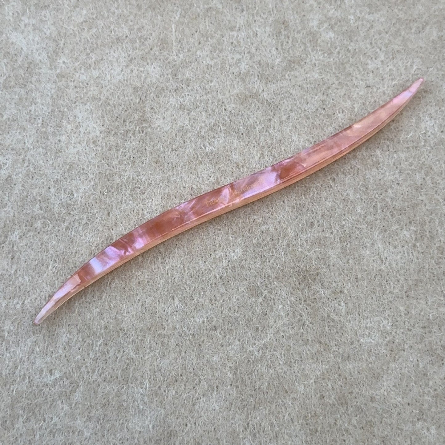 醋酸板材復古簡約髮簪－薄荷綠棕彩款細節｜https://igowo.tw/
