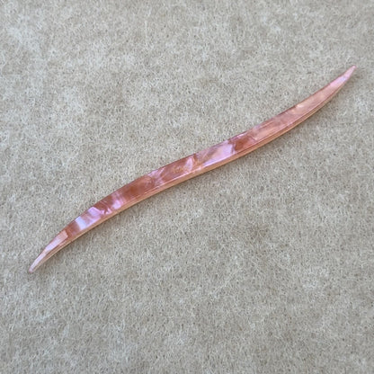 醋酸板材復古簡約髮簪－薄荷綠棕彩款細節｜https://igowo.tw/