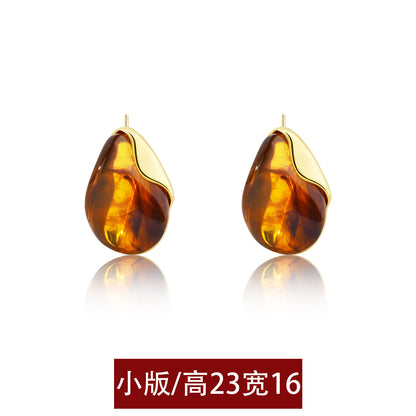 樹脂不規則復古耳釘－細節特寫4｜https://igowo.tw/