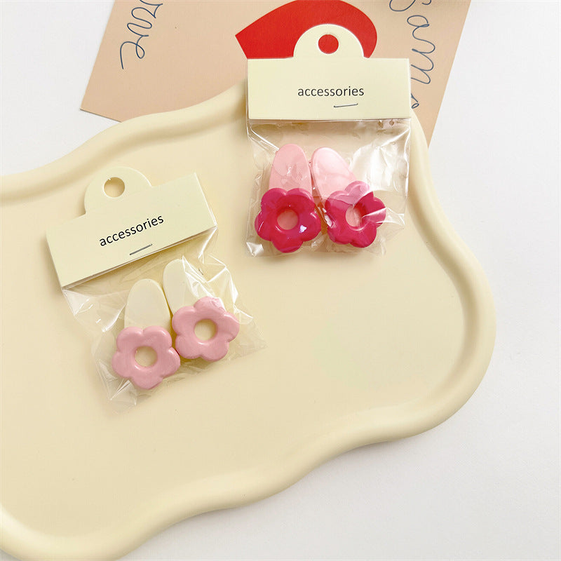 粉色花朵髮夾－玫粉夾款細節｜https://igowo.tw/