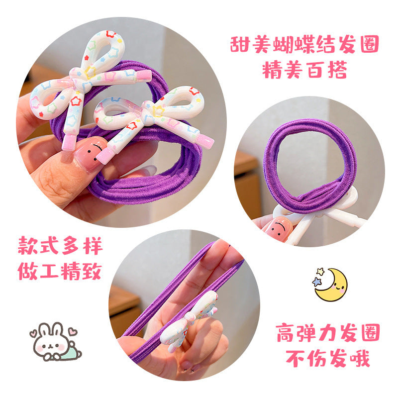 蝴蝶結碎花髮圈－細節特寫1｜https://igowo.tw/