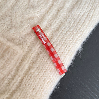 鋯石愛心格紋髮夾
