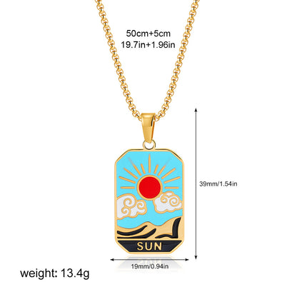 彩色星星方形墜飾項鍊－細節特寫7｜https://igowo.tw/