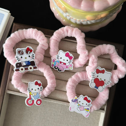 粉色壓克力貓咪髮圈－商品主圖｜https://igowo.tw/