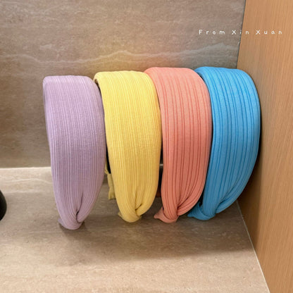 寬版簡約髮箍－黃色款實拍｜https://igowo.tw/