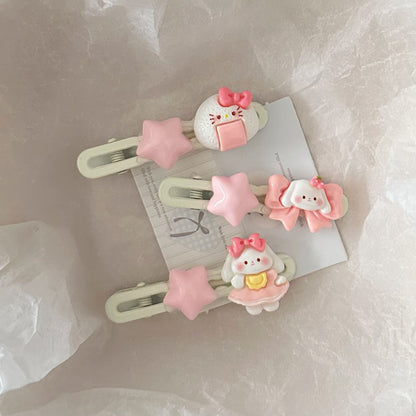 粉色貓咪蝴蝶結髮夾－商品主圖｜https://igowo.tw/