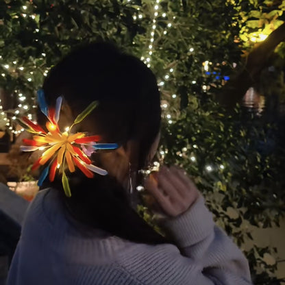 一起跨年~扭扭棒煙花發夾女秋冬氛圍感后腦勺鴨嘴夾高級感發飾女