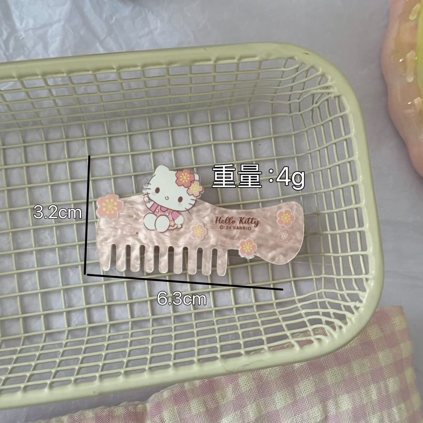 粉色壓克力貓咪髮夾