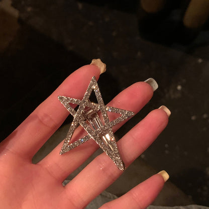 鋯石金屬星星簡約髮夾