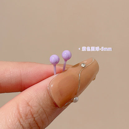 彩色陶瓷耳釘