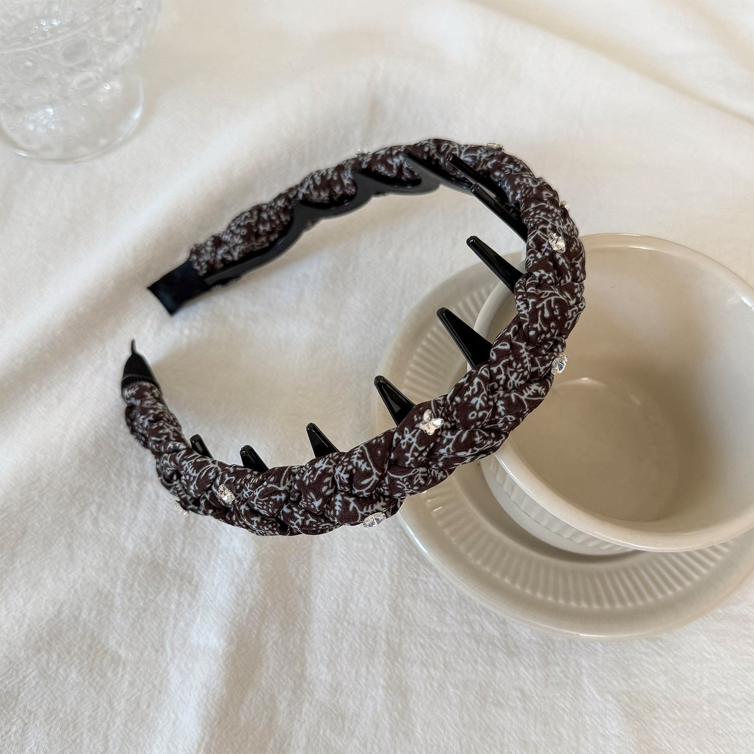 鋯石碎花波浪髮箍－商品主圖｜https://igowo.tw/
