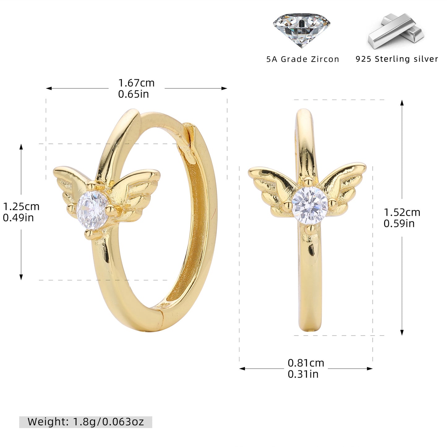 S925 耳環鑲鋯小飛賊哈利波特耳扣輕奢小眾百搭飾品