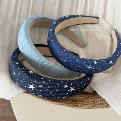 布面星星復古髮箍－商品主圖｜https://igowo.tw/