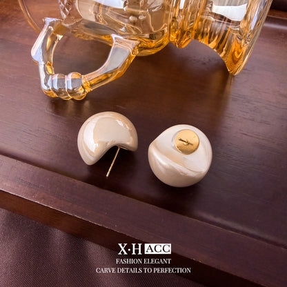 珍珠復古簡約耳釘－復古紅珍珠耳釘款實拍｜https://igowo.tw/
