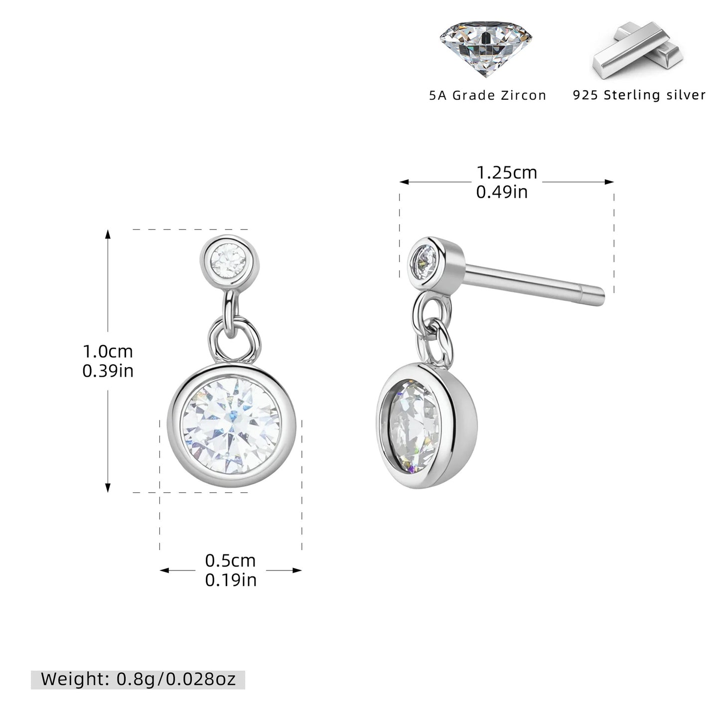 S925 耳釘極簡鑲鋯流蘇耳飾日韓法式風網紅氣質飾品