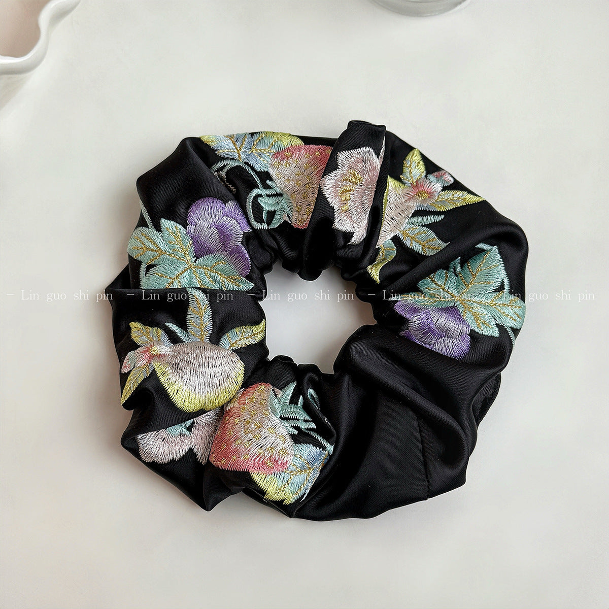 大腸圈草莓刺繡髮圈