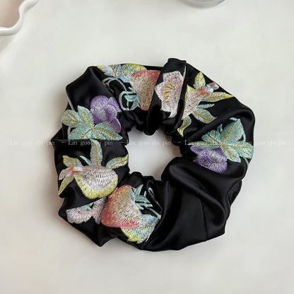 大腸圈草莓刺繡髮圈