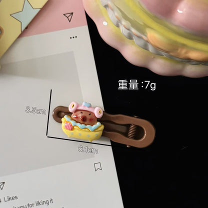 棕色波浪卡通髮夾