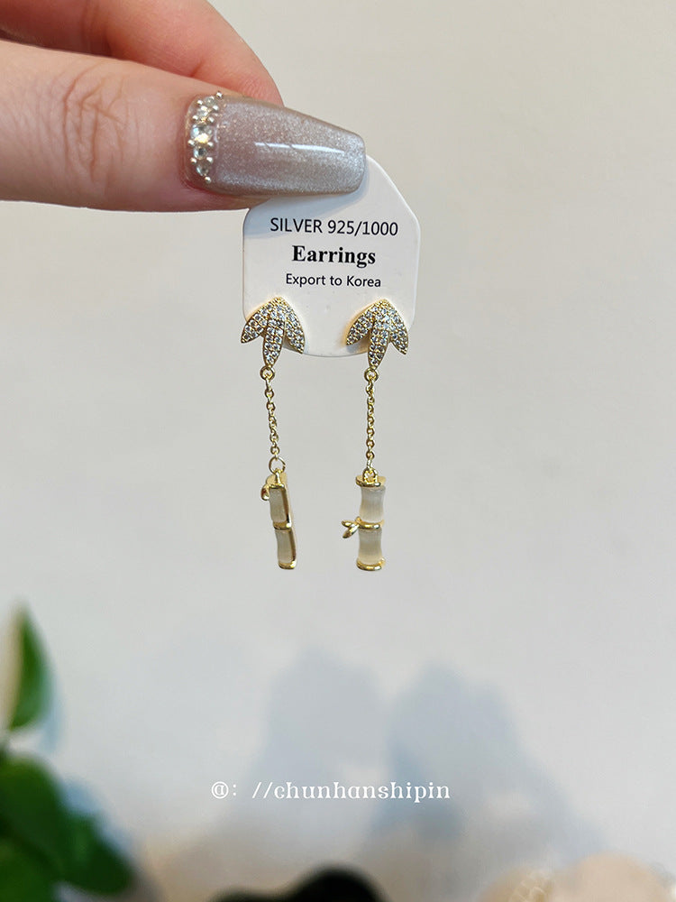 蝴蝶結鋯石流蘇耳夾無耳洞高級感小眾設計耳釘個性風潮蚊香盤耳飾 05耳針