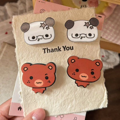 棕色小熊卡通髮夾－商品主圖｜https://igowo.tw/