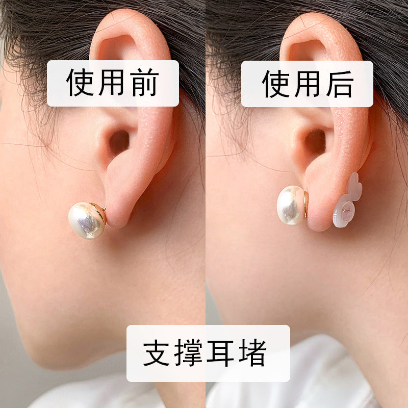 透明愛心耳釘－紅（單只）款細節｜https://igowo.tw/