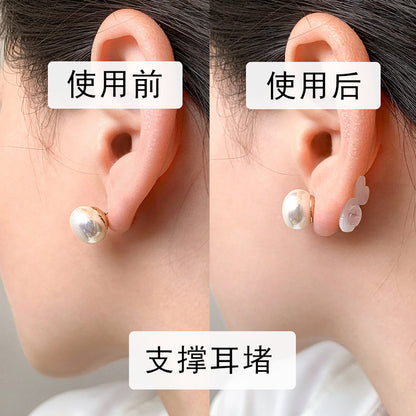 透明愛心耳釘－紅（單只）款細節｜https://igowo.tw/