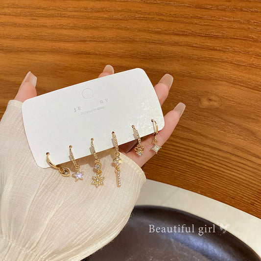 星星小巧耳扣六件組－商品主圖｜https://igowo.tw/