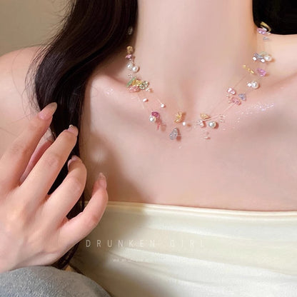 繽紛珍珠串珠多層項鍊－商品主圖｜https://igowo.tw/