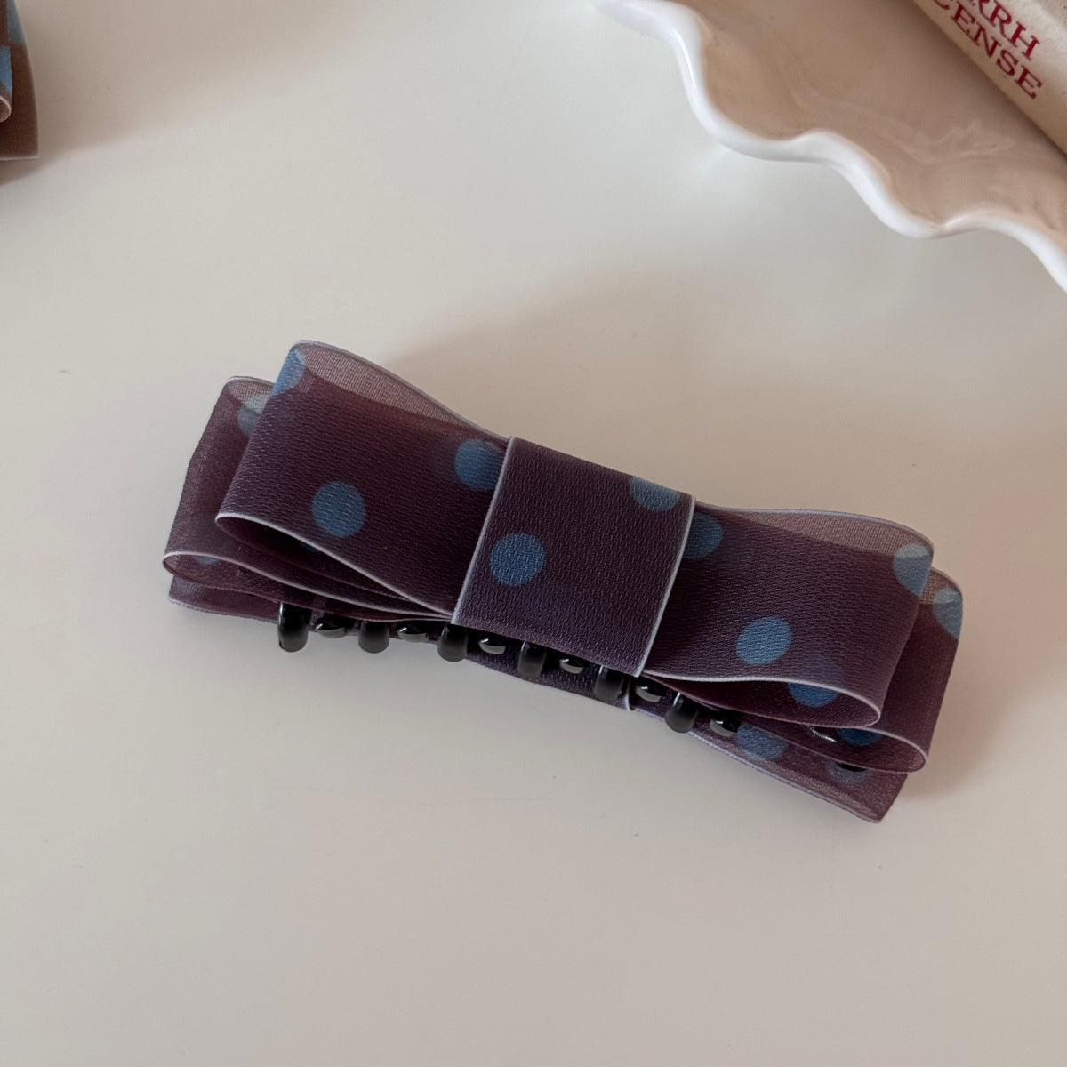 波點蝴蝶結髮夾