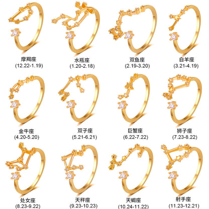 可調式復古戒指－04巨蟹座款細節2｜https://igowo.tw/