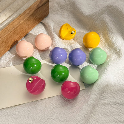 繽紛圓珠耳釘－翠綠色款實拍｜https://igowo.tw/