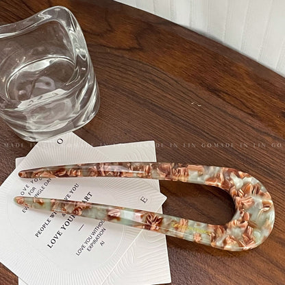 醋酸板材U形復古髮簪
