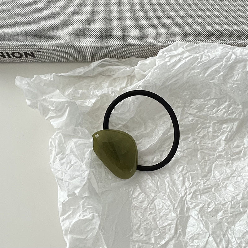 壓克力不規則簡約髮圈－藍色款細節｜https://igowo.tw/