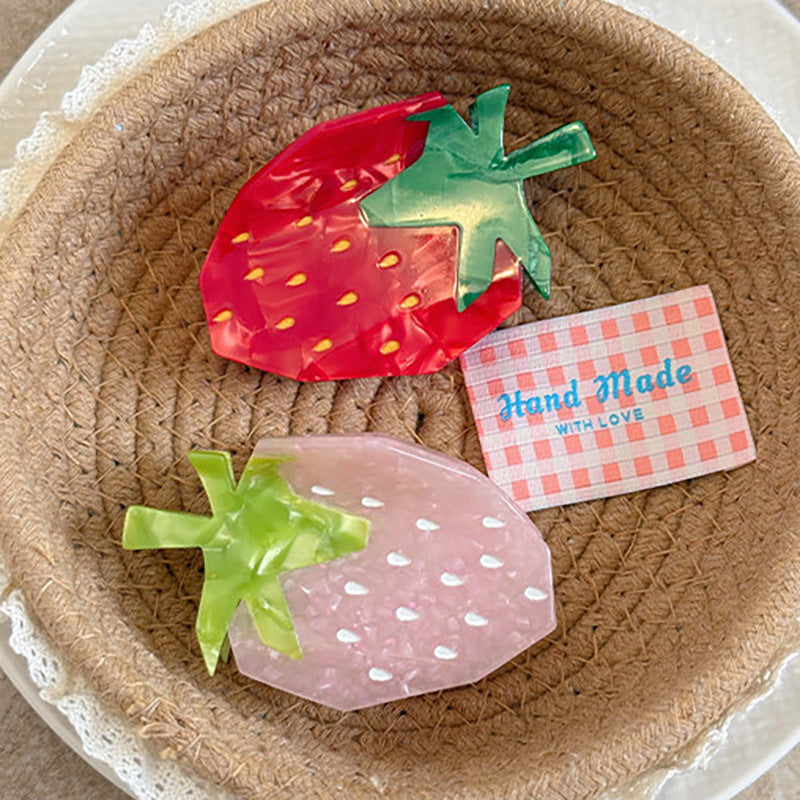 草莓簡約鯊魚夾－商品主圖｜https://igowo.tw/