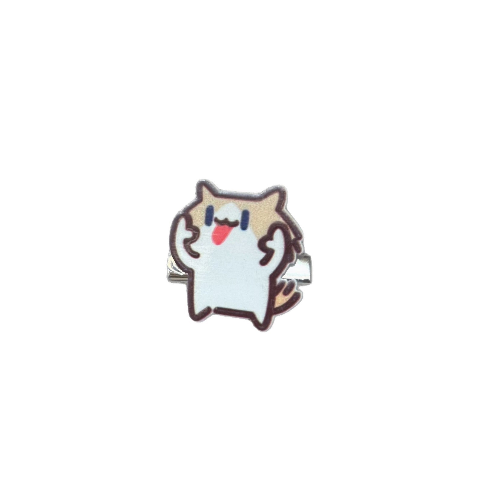 棕色貓咪髮夾－偷笑髮夾款細節3｜https://igowo.tw/