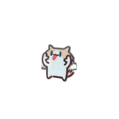 棕色貓咪髮夾－偷笑髮夾款細節3｜https://igowo.tw/