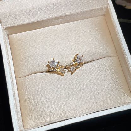 金色鋯石蝴蝶電鍍耳夾
