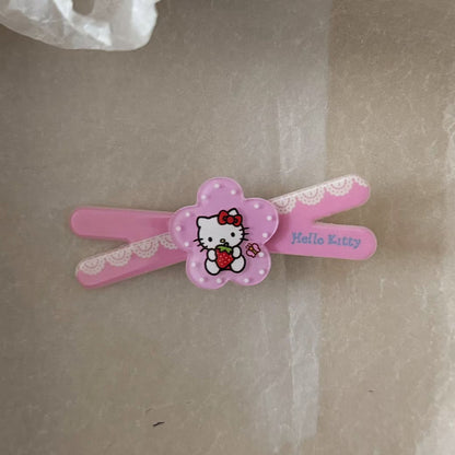 壓克力貓咪花朵髮夾