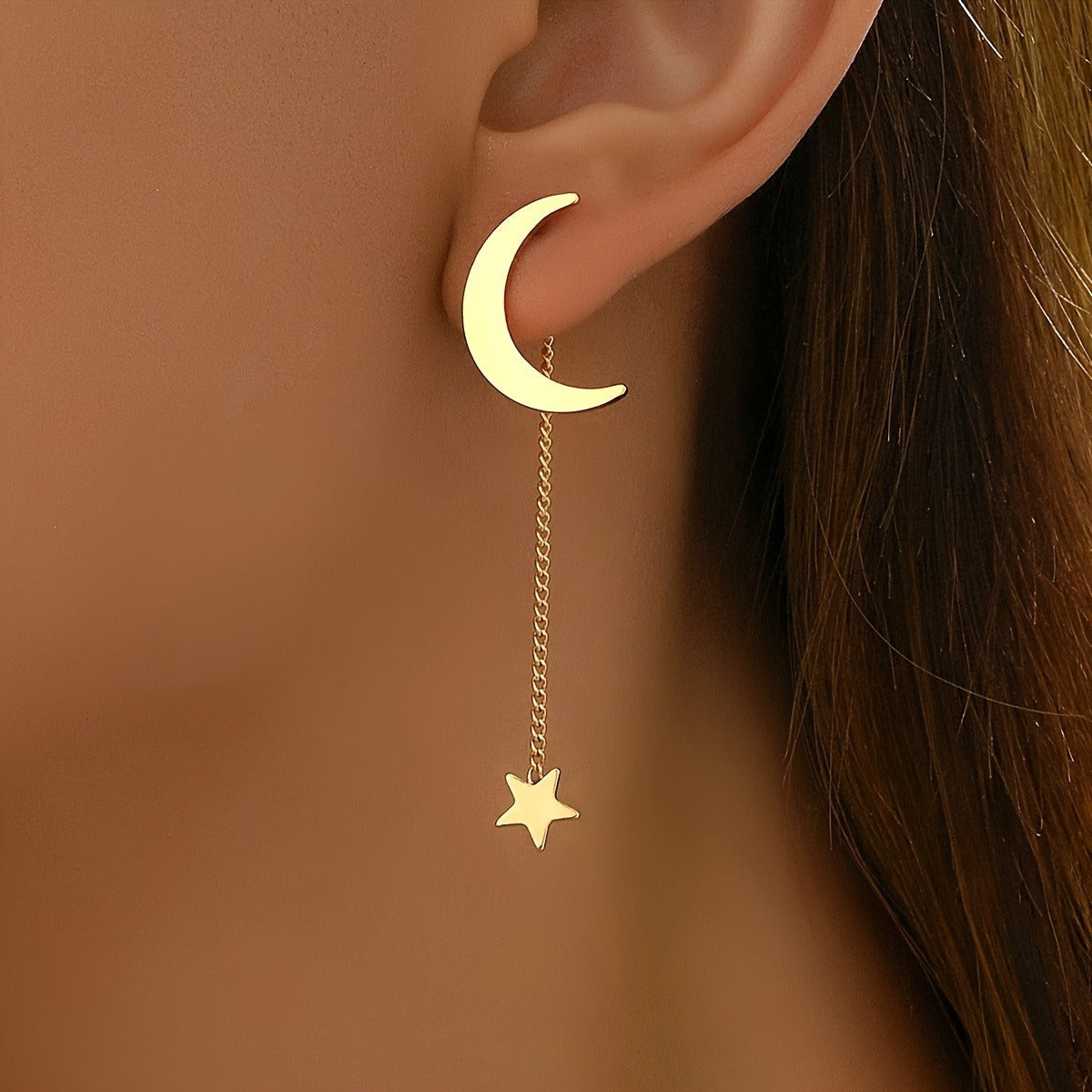 星星流蘇簡約耳釘－細節特寫2｜https://igowo.tw/