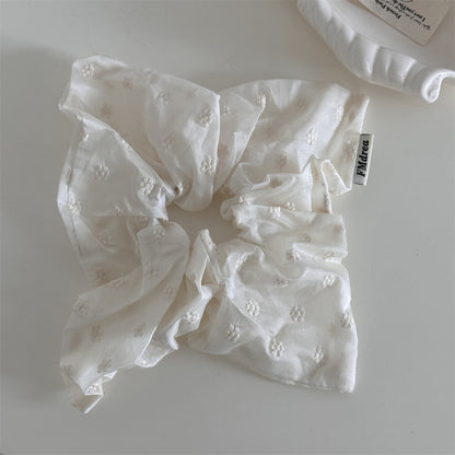 白色大腸圈刺繡髮圈