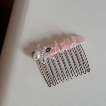 蕾絲布面大腸圈髮圈－綠色系-長齒髮箍款細節｜https://igowo.tw/