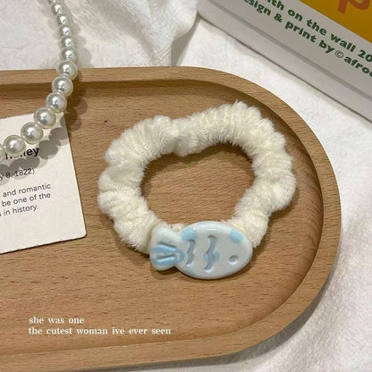 彩色布面魚尾簡約髮圈