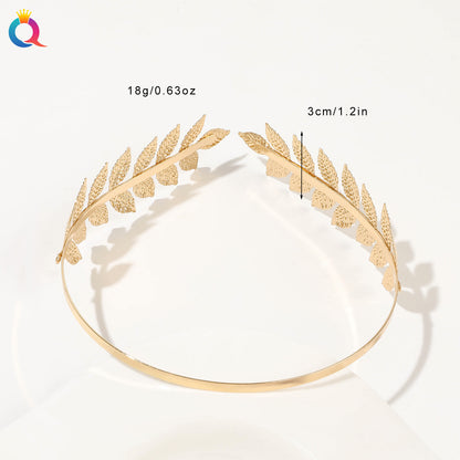 金色金屬樹葉髮箍－細節特寫28｜https://igowo.tw/