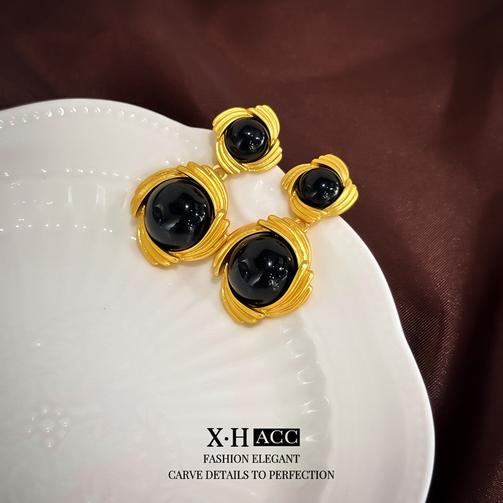 琺瑯花朵復古耳環－細節特寫29｜https://igowo.tw/