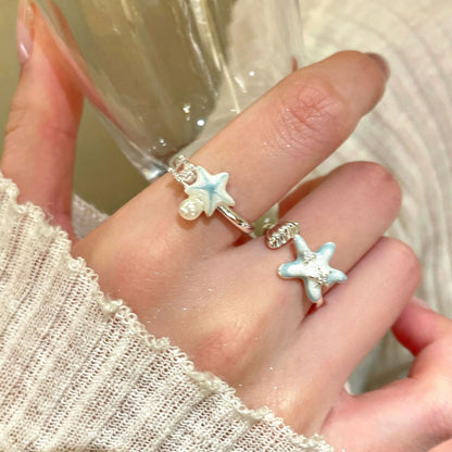 藍色海星可調式戒指－細節特寫3｜https://igowo.tw/