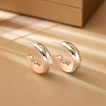 撞色琺瑯簡約耳釘