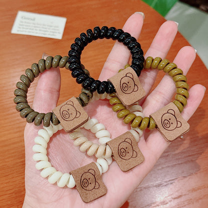 小熊簡約髮圈－深咖款實拍｜https://igowo.tw/
