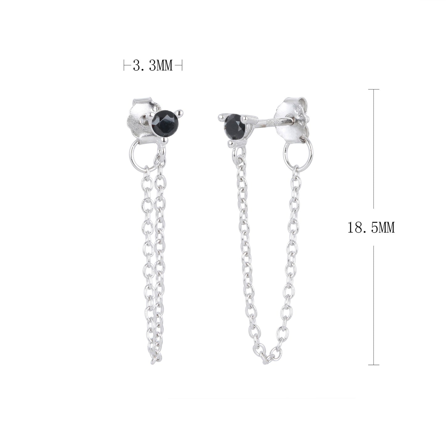 S925 外貿時尚精致簡約耳釘鑲鋯石耳線款潮流網紅風耳飾品