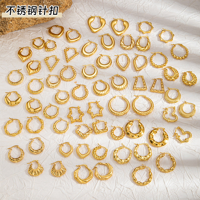 不鏽鋼幾何耳環－商品主圖｜https://igowo.tw/